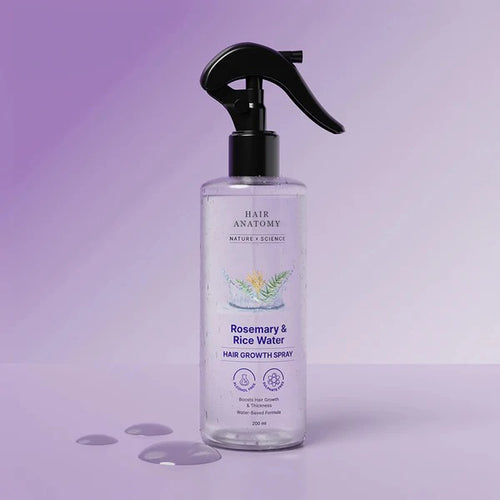 Bare Anatomy Rosemary Water Spray for Hair Growth & Thickness with Rice Water – 200ml